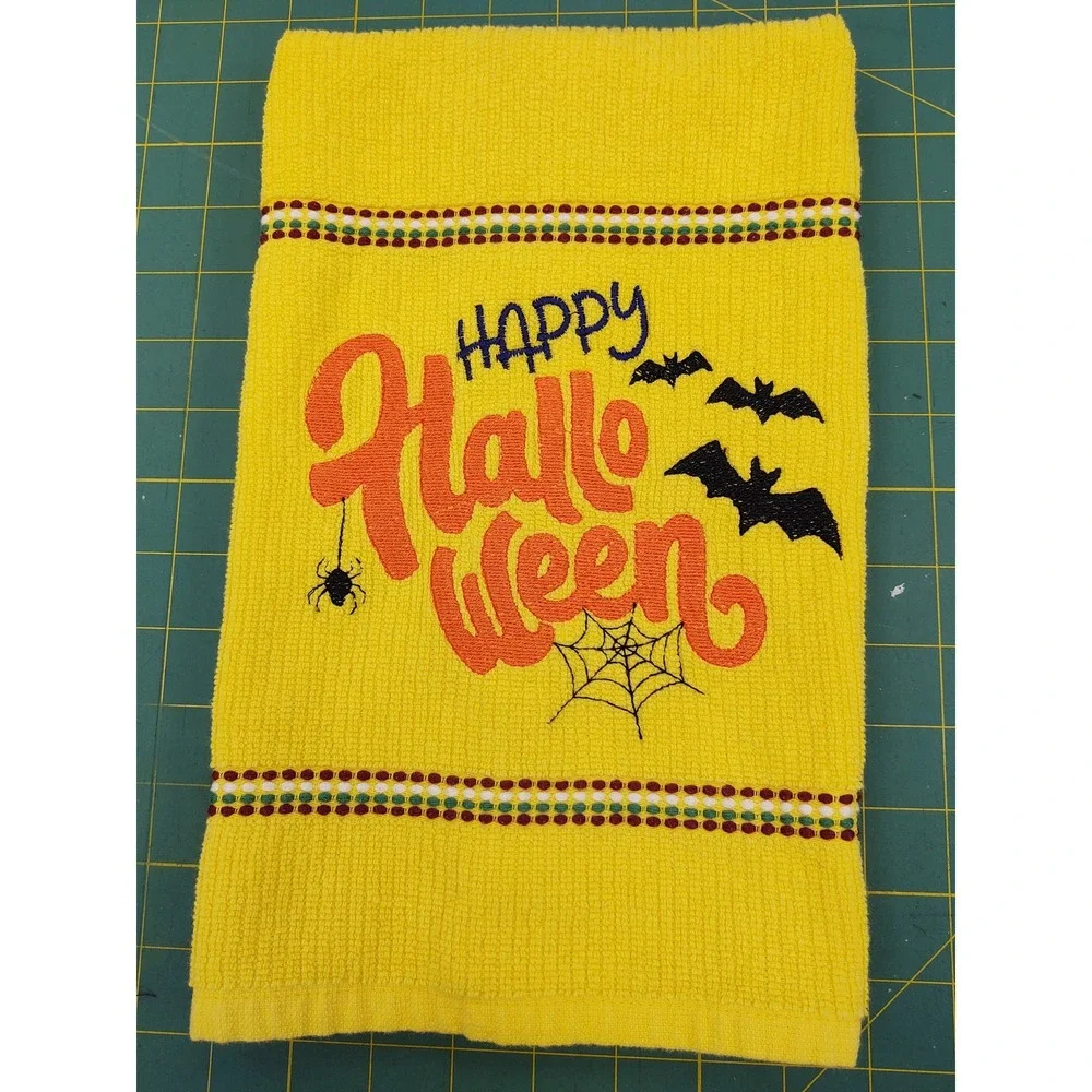 Happy Halloween Fall Halloween Kitchen Bar Tea Towel Great Gift Item!!